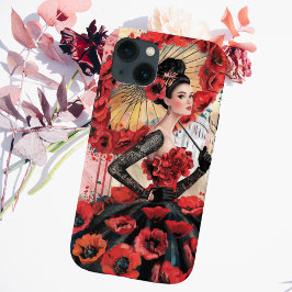 Elegant, modern kvinna & vallmos Floral klänning