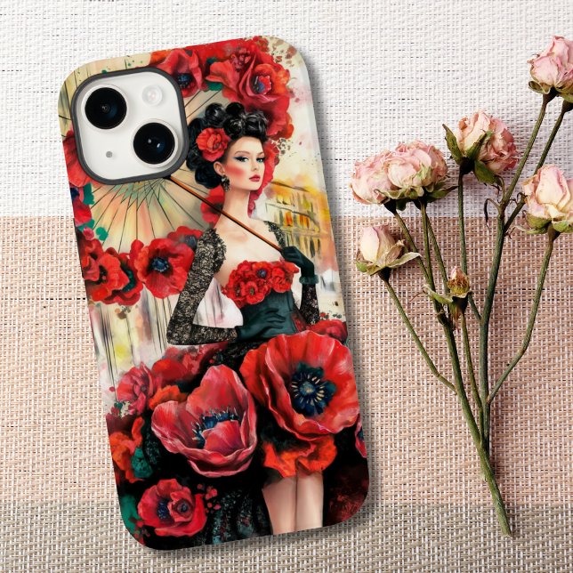 Elegant, modern kvinna & vallmos Floral klänning (Skapare uppladdad)