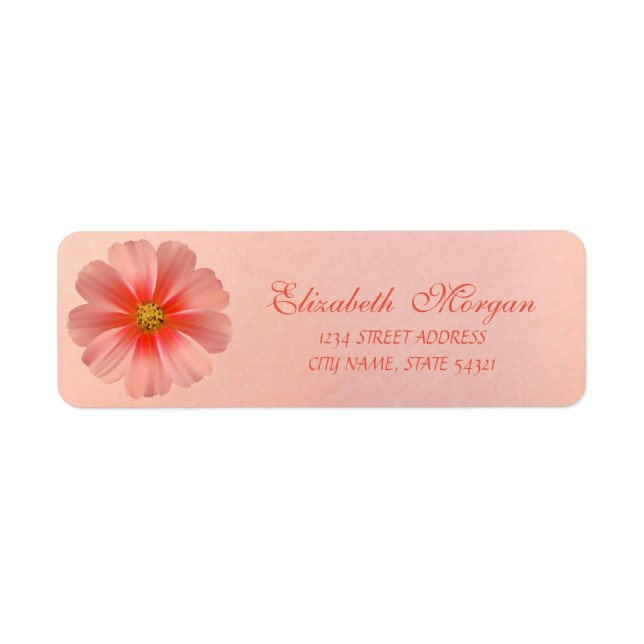 Elegant Modern Kyld Blomma Adress Returadress Etikett (Framsidan)