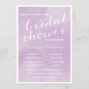 Elegant Modern Lavender Watercolor-Möhippa Inbjudningar
