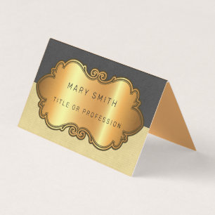 Elegant Modern Leather Guld Visitkort
