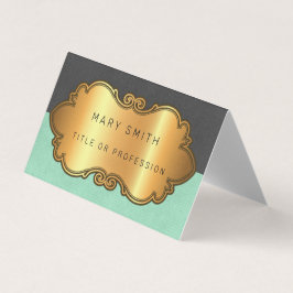 Elegant Modern Leather Guld Visitkort