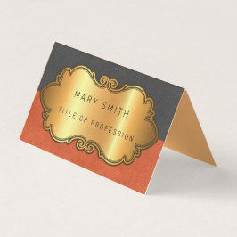 Elegant Modern Leather Guld Visitkort