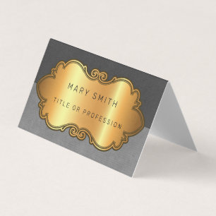 Elegant Modern Leather Guld Visitkort