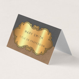 Elegant Modern Leather Guld Visitkort