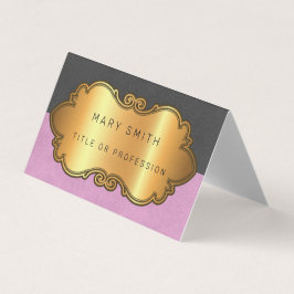 Elegant Modern Leather Guld Visitkort