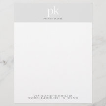 Elegant Modern Light Grått Minimalist Monogram