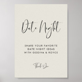 Elegant Modern Light Sage Date night-tankar signer Poster