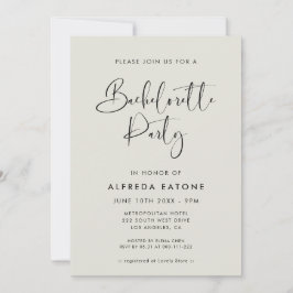 Elegant modern Light sage grönt Bachelorette Party Inbjudningar