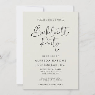 Elegant modern Light sage grönt Bachelorette Party Inbjudningar