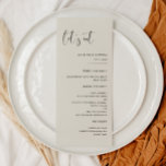 Elegant modern Light Sage grönt Låt oss bröllop Meny<br><div class="desc">Låt oss äta! Menyn bröllop eller party. En modern typografi och ett trendig sage grönt färg för din bröllop-station: välj den här enkla svit och elegant bröllop-svit. Fullständigt anpassade: Du kan ändra både bakgrunden och texten i färg som du vill.</div>