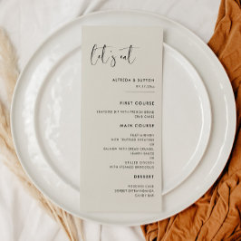 Elegant modern Light Sage grönt Låt oss bröllop Meny