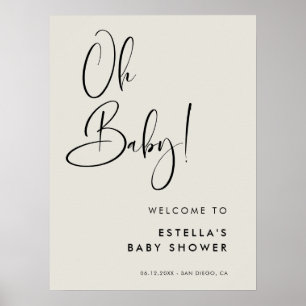 Elegant & Modern Light Sage Grönt Oh Baby Poster