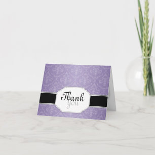 Elegant Modern Lila Damask - tackkort