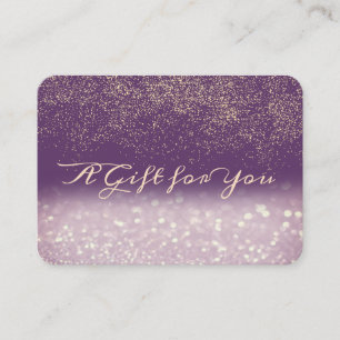 Elegant Modern Lila Konfetti, Glitter Bokeh Rabattkort