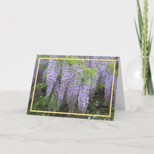 Elegant Modern Lila Wisteria Photo Golden Ram Kort