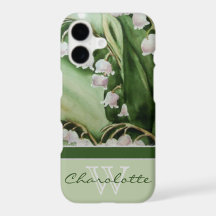 Elegant Modern Lily i Valley Monogram Namn