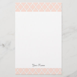 Elegant, modern ljus rosa kvatrefolieanpassningsba brevpapper