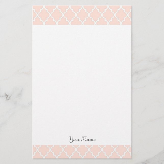 Elegant, modern ljus rosa kvatrefolieanpassningsba brevpapper (Framsida)