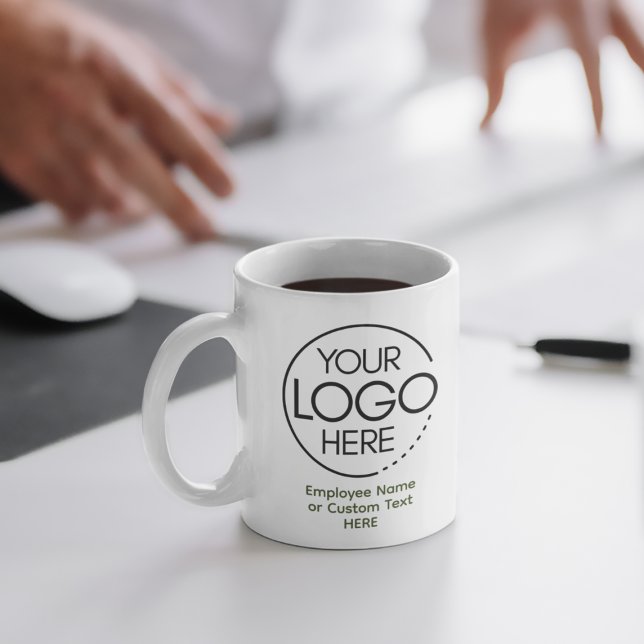 Elegant Modern Logotyp Employee/Company SWAG Grönt Kaffemugg (Skapare uppladdad)