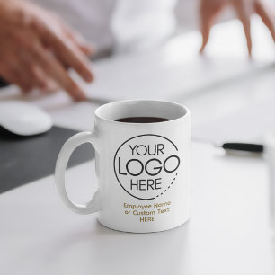 Elegant Modern Logotyp Employee/Company SWAG Guld Kaffemugg