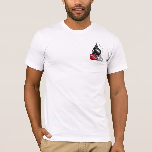 Elegant Modern London Red Telefon Box Big Ben T Shirt (Framsida)