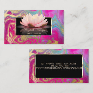Elegant Modern, Lotus Glitter Färgrik Marmor Visitkort