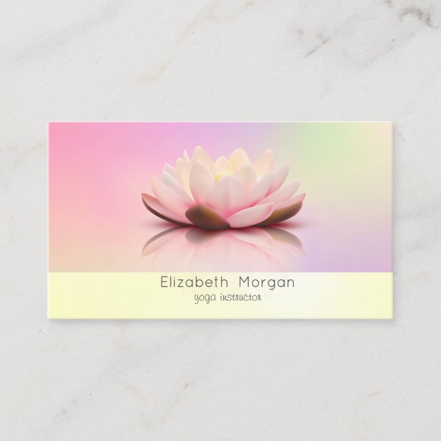 Elegant Modern Lotus Holografisk Visitkort (Framsida)
