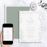 Elegant Modern Löv Sage Grönt 60:e födelsedagen Inbjudningar<br><div class="desc">Fira en speciell milstolpe med vår Elegant Modern Löv Sage Grönt 60:e födelsedagsinbjudan. Den här vackra, sofistikerade inbjudan ge till stilfulla och klassade vibes - perfekt för de stora 6-0! I en klassisk grönt färg, som är vackert accentuerad av ett hand plockade leafy gräns, är det säkert att imponera på...</div>