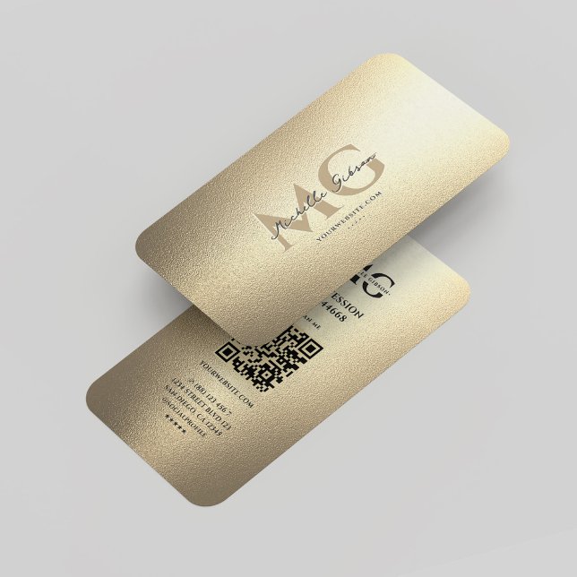 Elegant Modern Luxury Faux Guld Professionell Visitkort (Elegant Modern Luxury Gold Monogram Professional Business Card
)