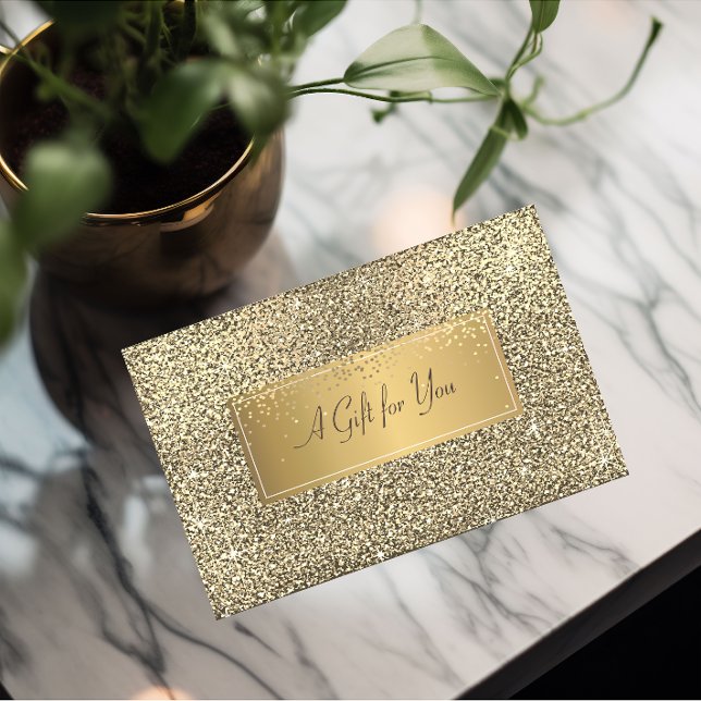 Elegant Modern Luxury Guld Glitter, Konfetti Rabattkort (Skapare uppladdad)