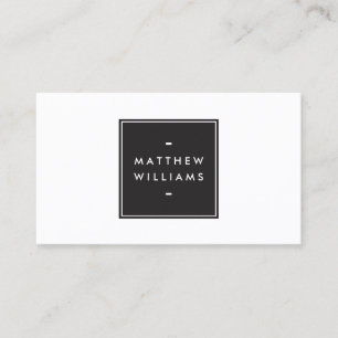 Elegant Modern Luxury Simple Black Box Namn Logoty Visitkort