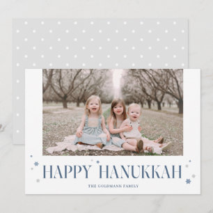 Elegant Modern Lycklig Hanukkah Photo Julkort