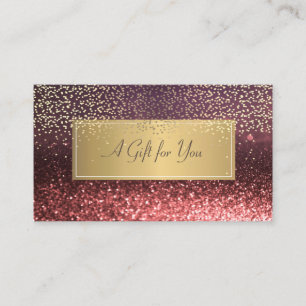 Elegant Modern Lyx Glitter Bokeh Guld Konfetti Rabattkort
