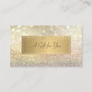 Elegant Modern Lyx Guld Glitter Bokeh Konfetti Rabattkort
