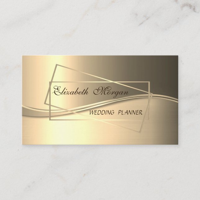 Elegant Modern Lyx Guld, Ram Visitkort (Framsida)