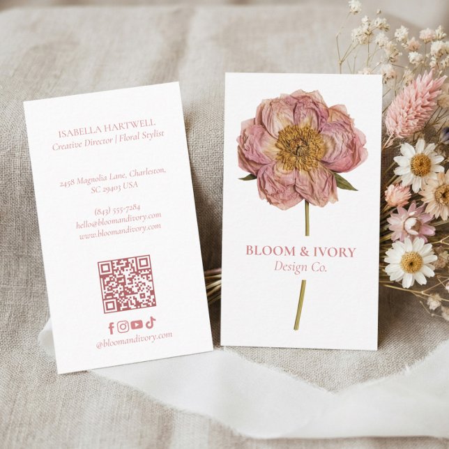 Elegant Modern Lyx Vildblomma Botanisk Blomma Visitkort (Elegant Modern Luxury Wildflower Botanical Floral Business Card)