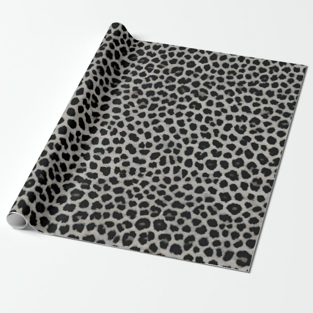 Elegant Modern lyx White Leopard Collection Presentpapper (Utrullad)