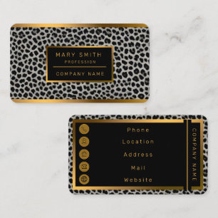Elegant Modern lyx White Leopard Collection Visitkort