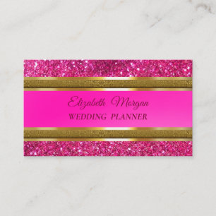 Elegant Modern lyxur Guld Glitter, Rosa Rand Visitkort