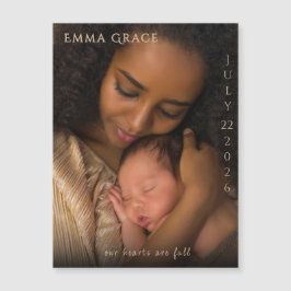 Elegant Modern Magnetic Birth Announcement 