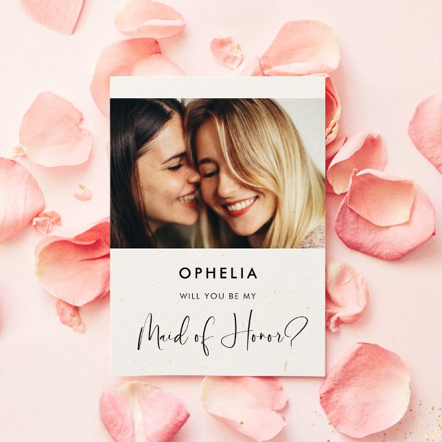 Elegant modern Maid of honor frieri fotokort Inbjudningar (Skapare uppladdad)