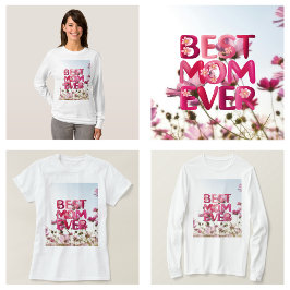 Elegant Modern Mamma Bästa Mamma Någonsin Rosa Blo T Shirt