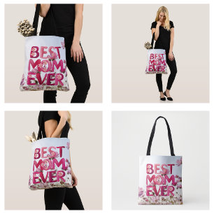 Elegant Modern Mamma Bästa Mamma Någonsin Rosa Blo Tygkasse
