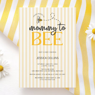 Elegant Modern Mamma till Bee Baby Shower Inbjudningar