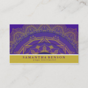 Elegant Modern Mandala Lotus Flower Logotyp Yoga Visitkort