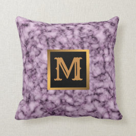 Elegant Modern Marble Black Guld Kudde