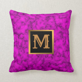 Elegant Modern Marble Black Guld Kudde