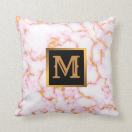 Elegant Modern Marble Black Guld Kudde