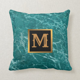 Elegant Modern Marble Black Guld Kudde